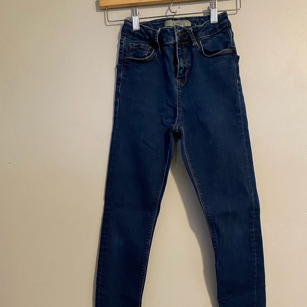 Top shop high waisted blue skinny jeans